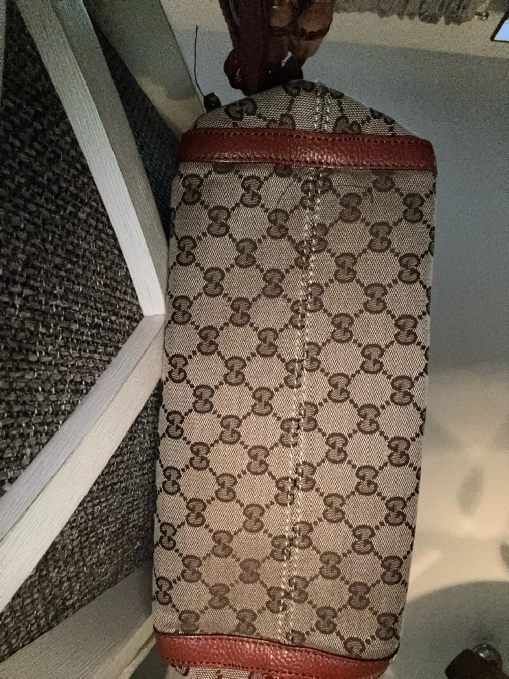 Gucci Tan-Brown GG Canvas Crossbody with Tassel Detail - Picture 3 of 14